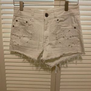American Eagle White Denim Shorts